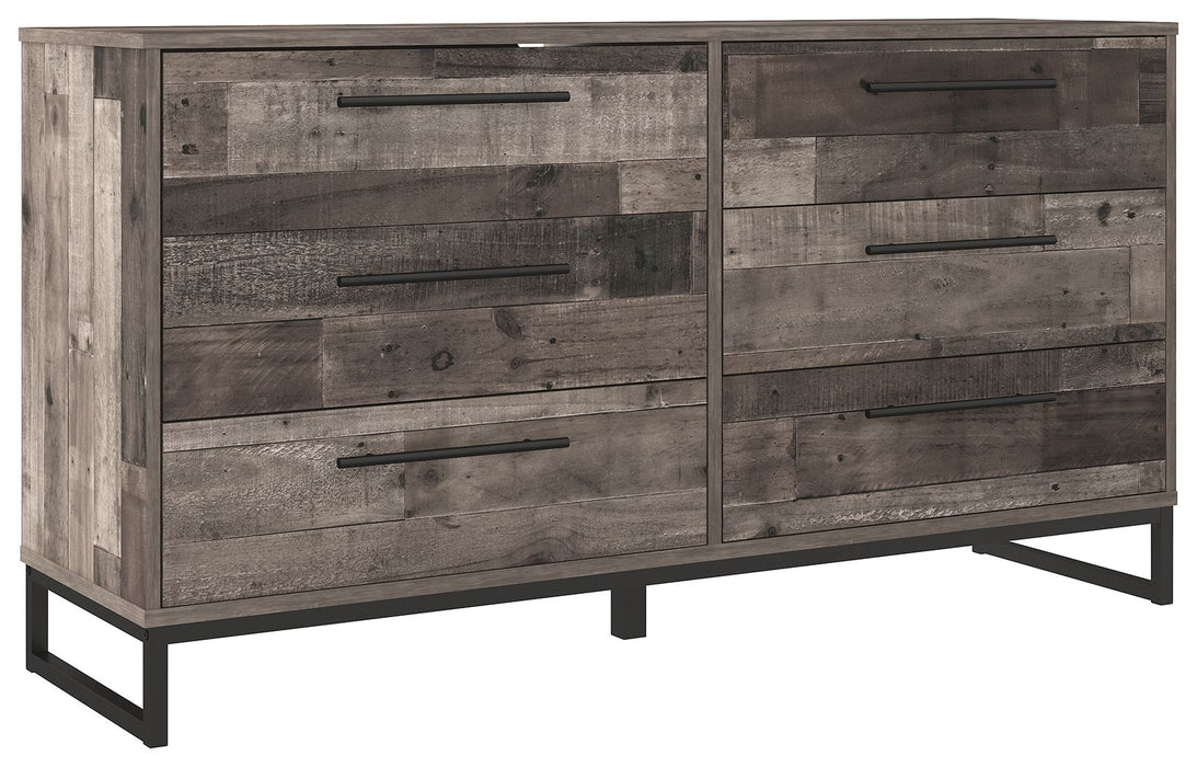 Neilsville - Black / Gray - Six Drawer Dresser