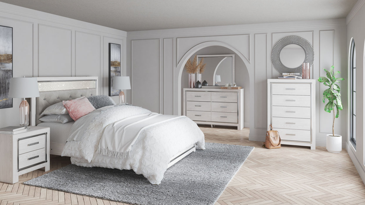 Altyra - White - 5 Pc. - Dresser, Mirror, Queen Panel Bed