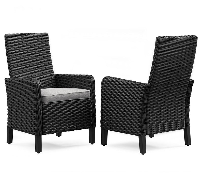 Beachcroft - Black / Light Gray - Arm Chair With Cushion (Set of 2)