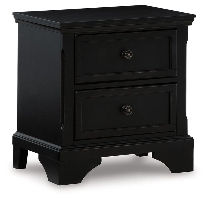 Chylanta - Black - Two Drawer Night Stand