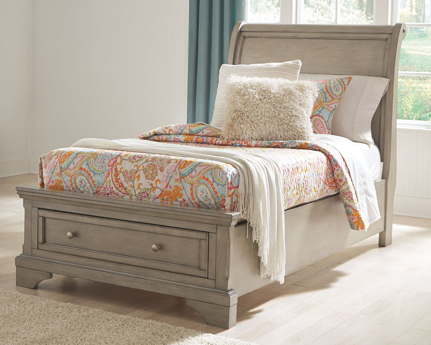 Lettner - Light Gray - Twin Sleigh Bed