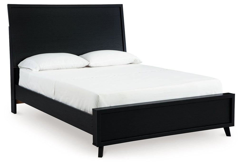 Danziar - Black - Queen Panel Bed