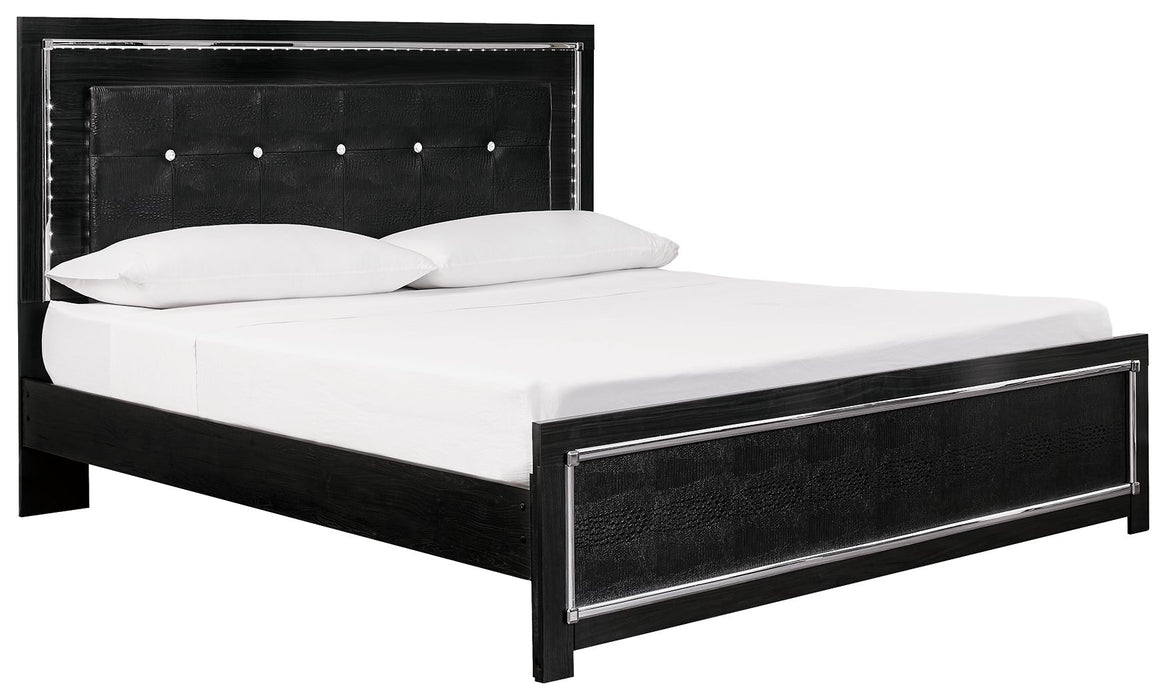 Kaydell - Black - King Upholstered Panel Bed