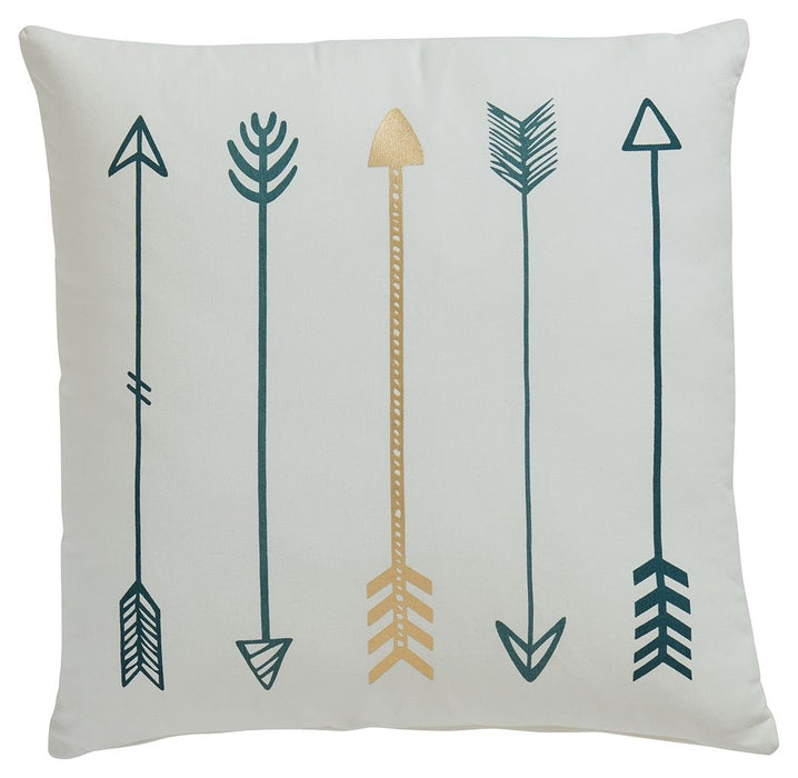 Gyldan - White / Teal / Gold - Pillow (Set of 4)