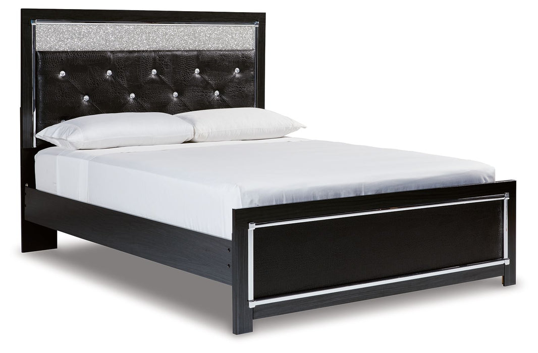 Kaydell - Black - Queen Upholstered Panel Platform Bed