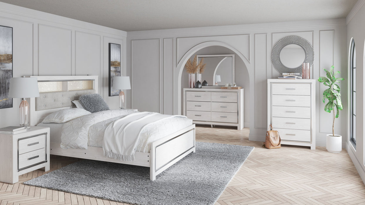 Altyra - White - 7 Pc. - Dresser, Mirror, Queen Panel Bookcase Bed, 2 Nightstands