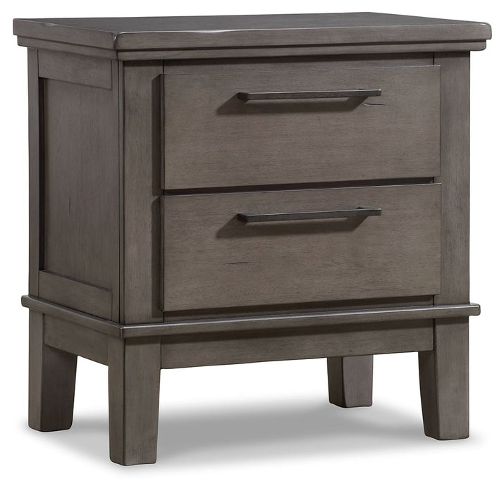 Hallanden - Gray - Two Drawer Night Stand