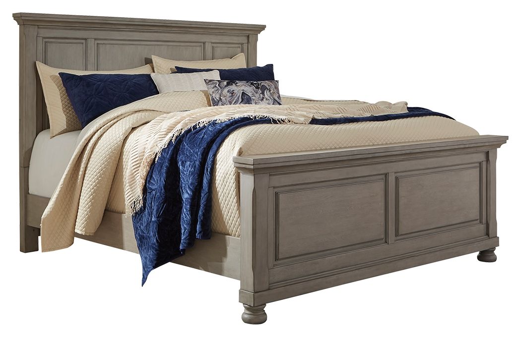 Lettner - Light Gray - California King Panel Bed