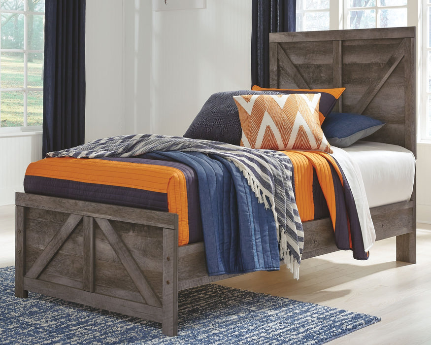 Wynnlow - Gray - Twin Crossbuck Panel Bed