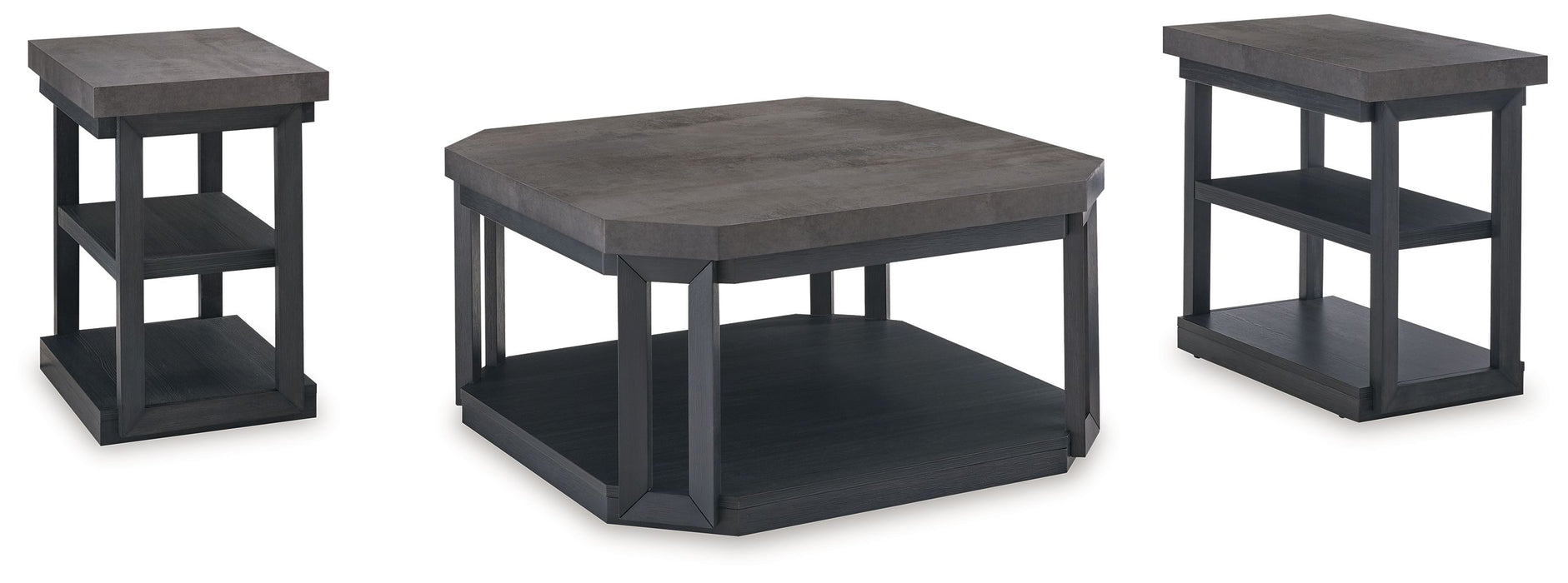 Bonilane - Black / Gray - Occasional Table Set (Set of 3)