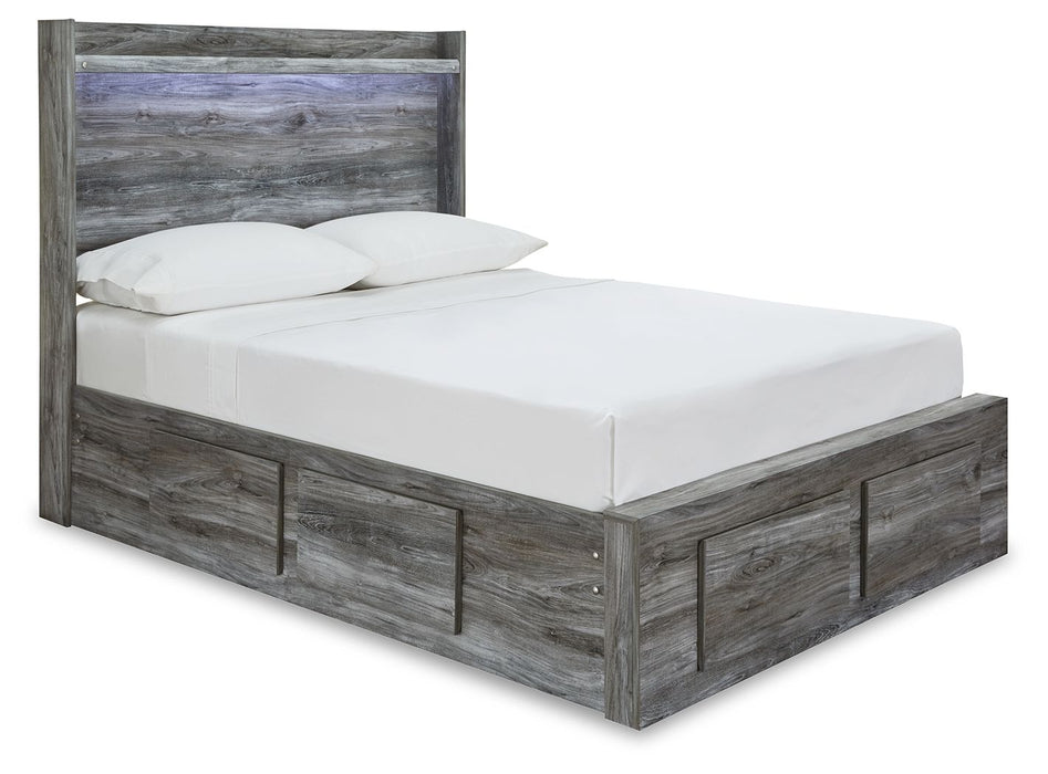 Baystorm - Gray - Full Panel Bed With 4 Storage Drawers