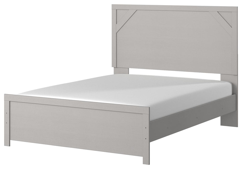 Cottenburg - Light Gray / White - Queen Panel Bed