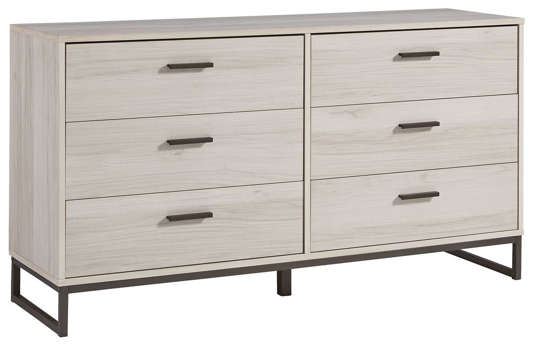 Socalle - Light Natural - Six Drawer Dresser - Vinyl-Wrapped