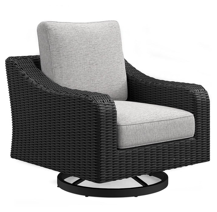 Beachcroft - Black / Light Gray - Swivel Lounge Chair