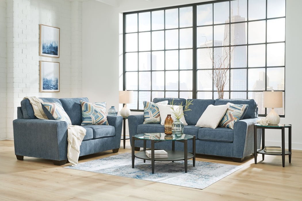 Cashton - Blue - 2 Pc. - Sofa, Loveseat