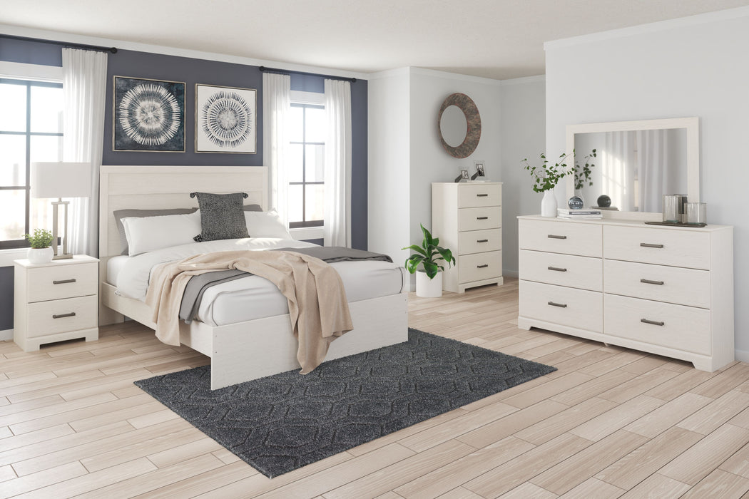 Stelsie - White - 5 Pc. - Dresser, Mirror, Chest, King Panel Bed