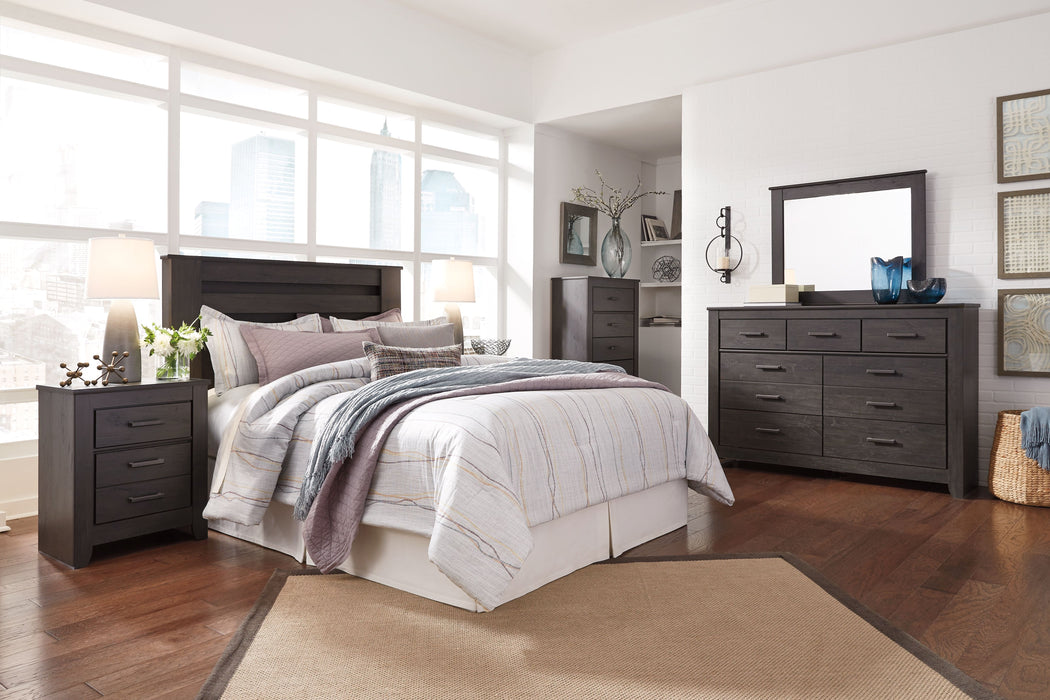 Brinxton - Charcoal - 3 Pc. - Dresser, Mirror, Queen Panel Headboard