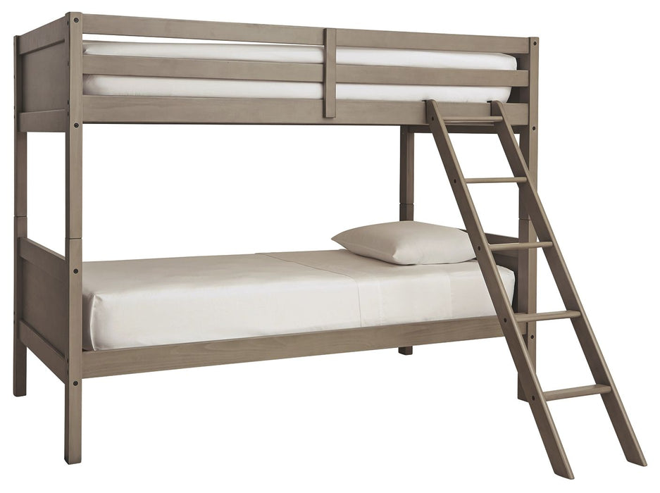 Lettner - Light Gray - Twin/twin Bunk Bed W/Ladder