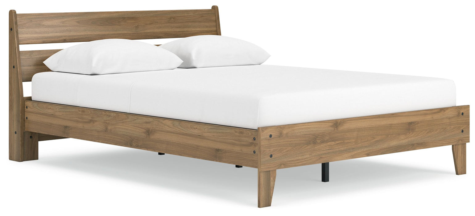 Deanlow - Honey - Queen Platform Panel Bed