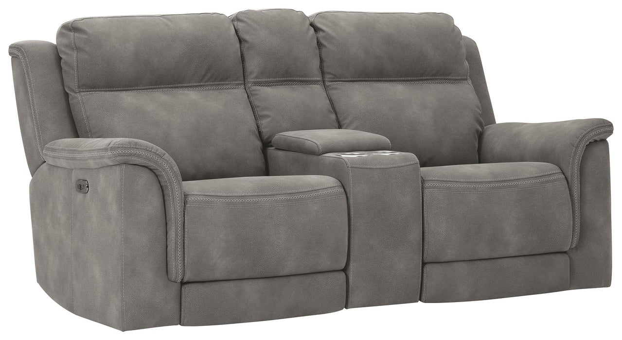 Next-gen Durapella - Slate - Pwr Rec Loveseat/Con/Adj Hdrst - Microfiber