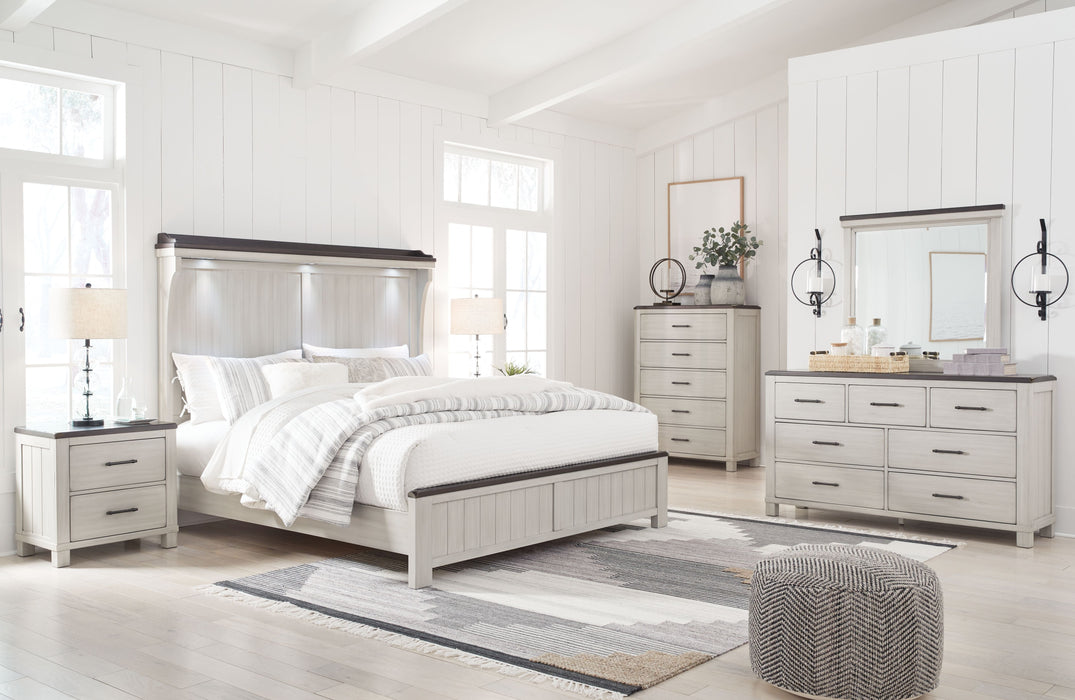 Darborn - Gray / Brown - 5 Pc. - Dresser, Mirror, California King Panel Bed