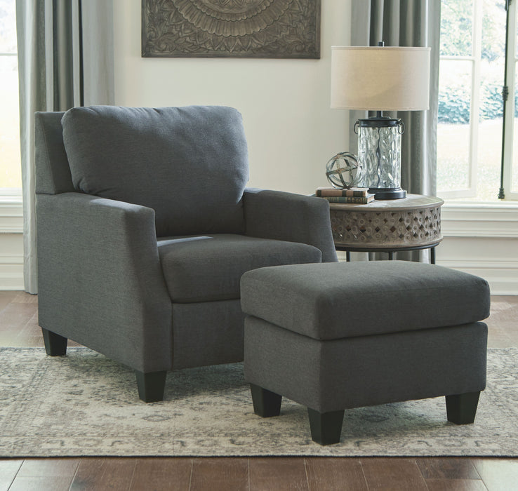 Bayonne - Charcoal - 2 Pc. - Chair, Ottoman