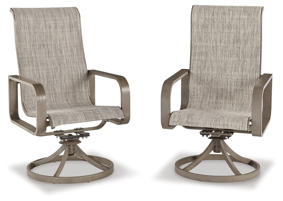 Beach Front - Beige - Sling Swivel Chair (Set of 2)