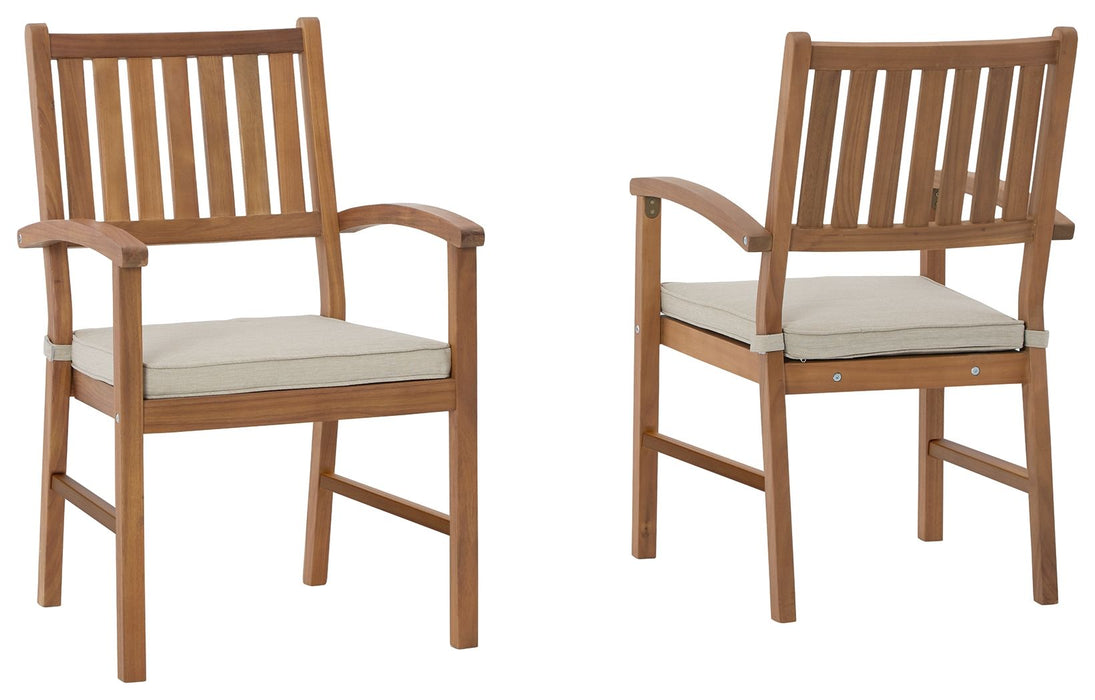 Janiyah - Light Brown - Slatted Seat Arm Chair (Set of 2)