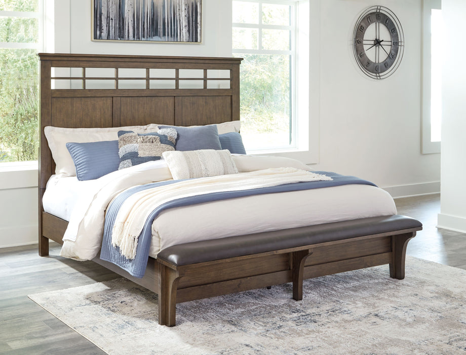 Shawbeck - Medium Brown - King Panel Bed