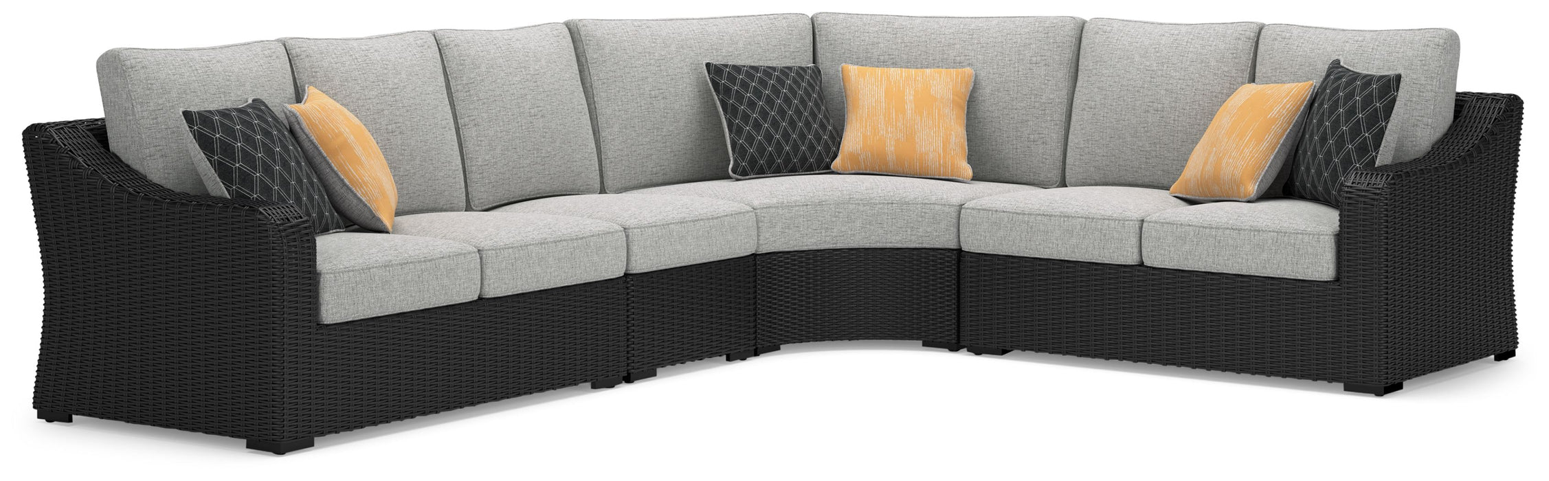 Beachcroft - Black - 4-Piece Outdoor Sectional