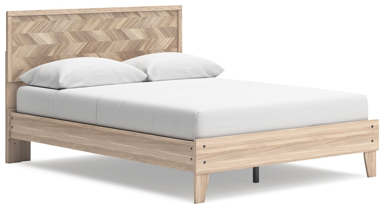 Battelle - Tan - Queen Panel Platform Bed