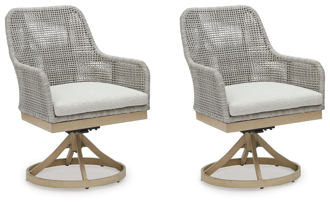 Seton Creek - Gray - Swivel Chair With Cushion (Set of 2)