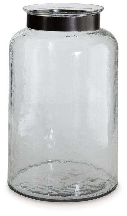 Lukasvale - Clear / Pewter Finish - Vase 14"