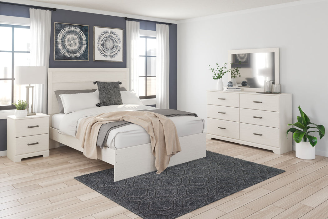 Stelsie - White - 4 Pc. - Dresser, Mirror, King Panel Bed