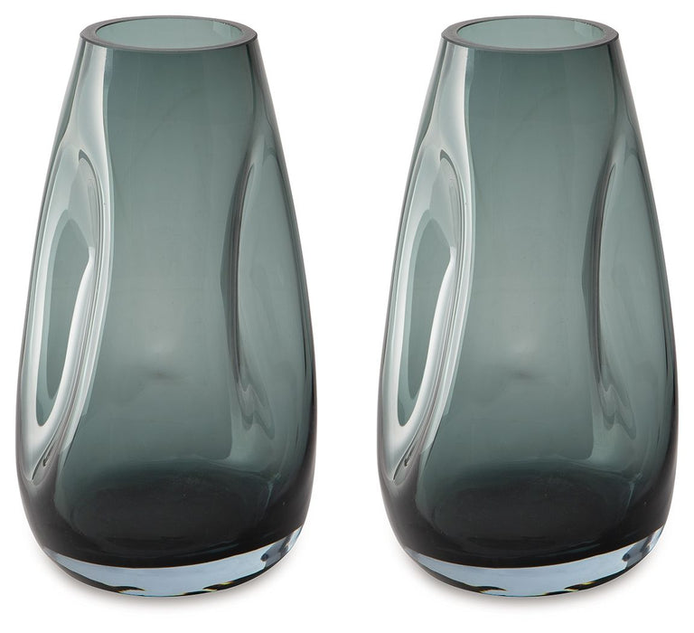 Beamund - Teal Blue - Vase (Set of 2) - 9"