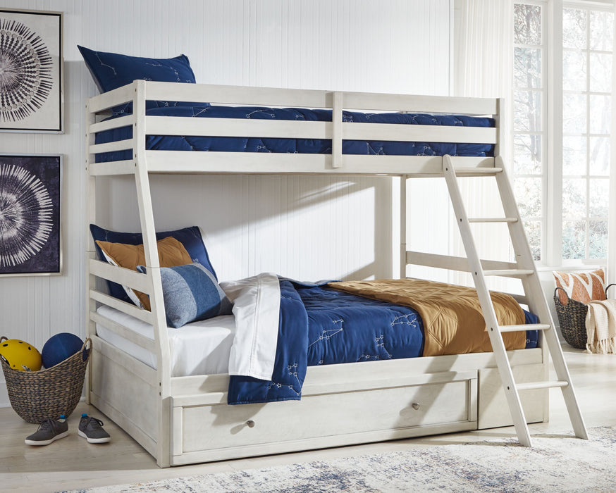 Robbinsdale - Antique White - Twin Over Full Bunk Bed With Storage