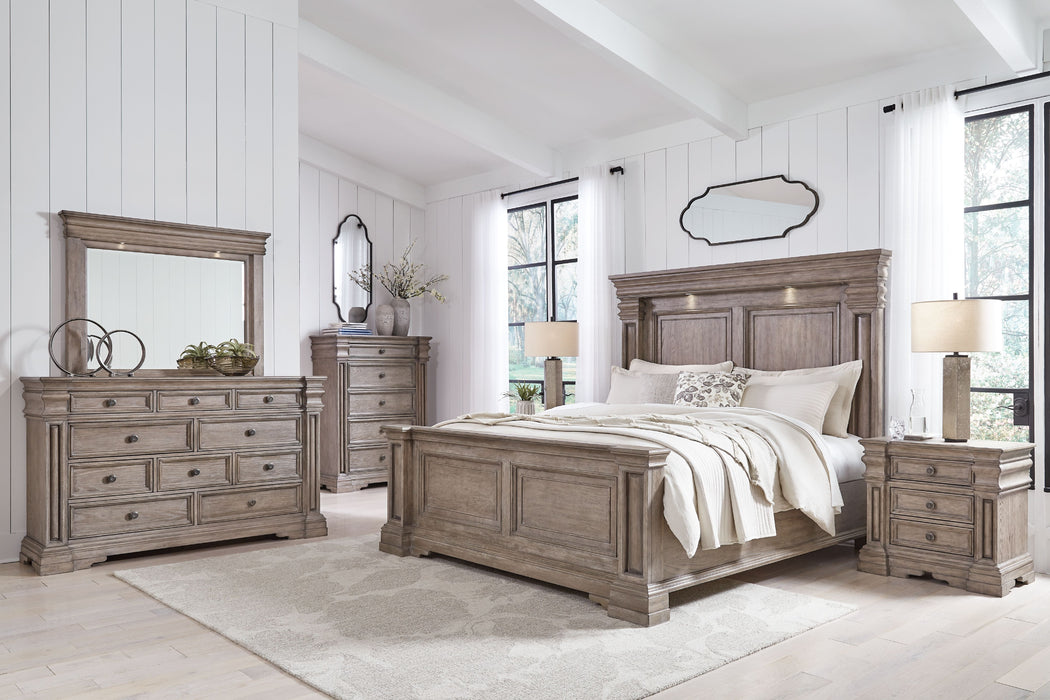 Blairhurst - Light Grayish Brown - 6 Pc. - Dresser, Mirror, Chest, King Panel Bed