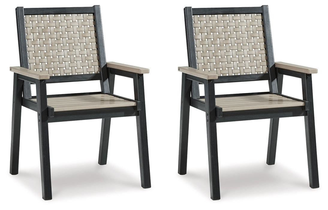 Mount Valley - Black / Driftwood - Arm Chair (Set of 2)