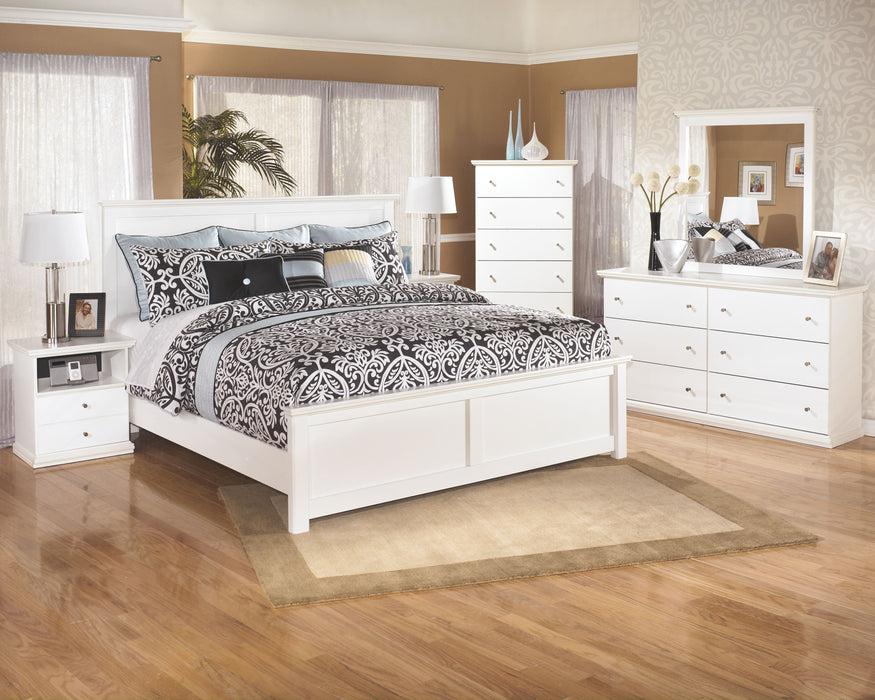 Bostwick Shoals - White - 5 Pc. - Dresser, Mirror, King Panel Bed