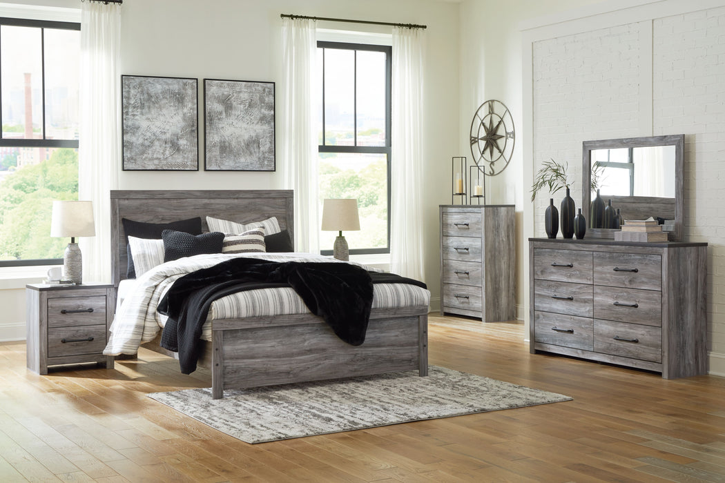 Bronyan - Dark Gray - Queen Panel Bed - 7 Pc. - Dresser, Mirror, Chest, Queen Bed, 2 Nightstands