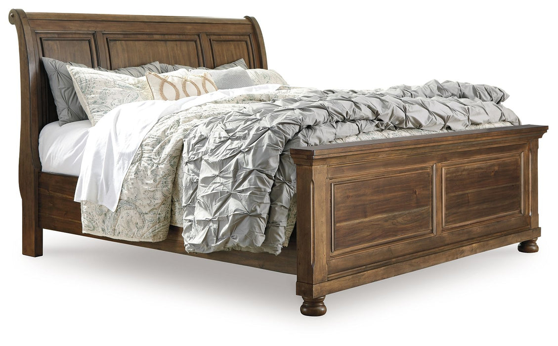 Flynnter - Medium Brown - Queen Sleigh Bed