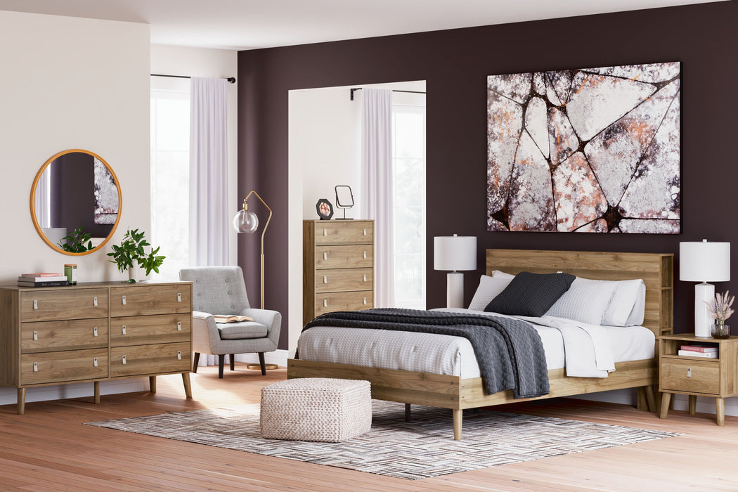 Aprilyn - Light Brown - 5 Pc. - Dresser, Queen Bookcase Bed, 2 Nightstands