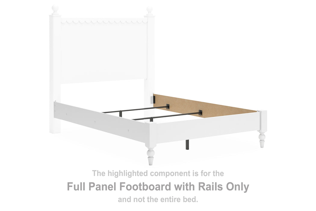 Mollviney - White - Full Panel Footboard With Rails