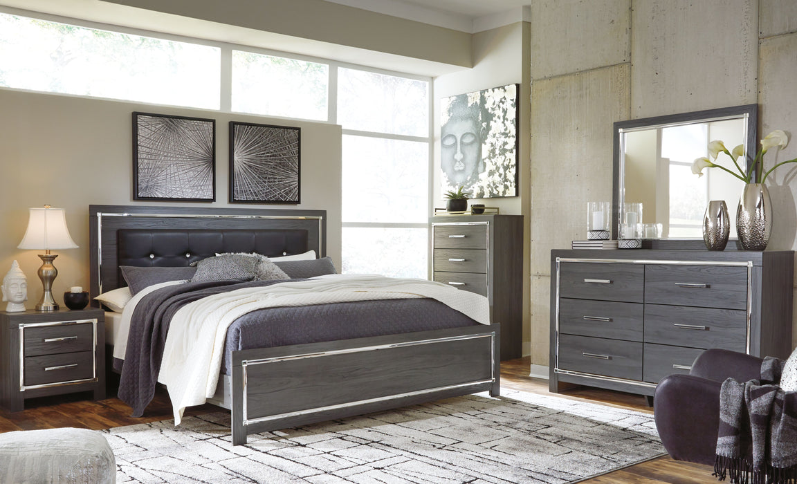 Lodanna - Gray - 6 Pc. - Dresser, Mirror, Queen Panel Bed With Roll Slats