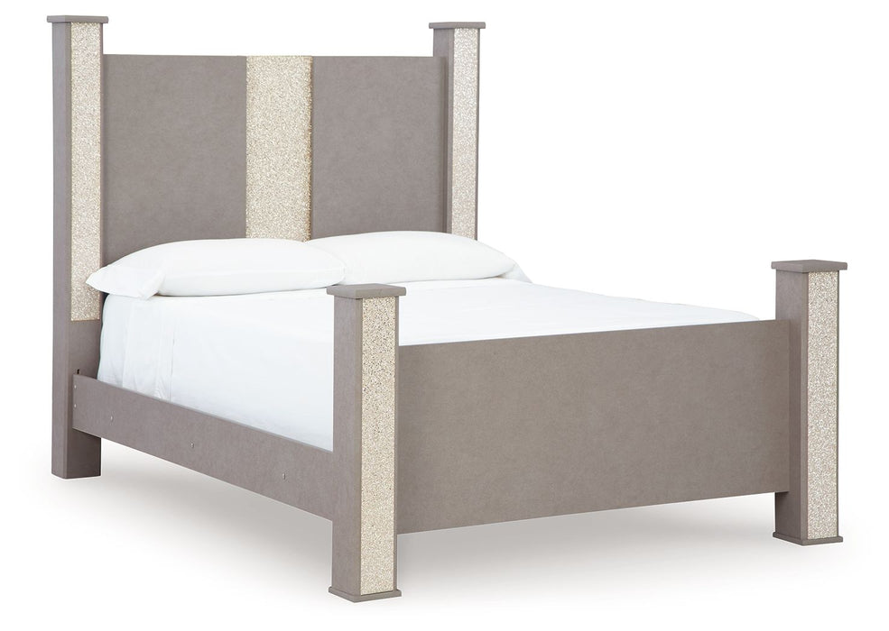 Surancha - Gray - Queen Poster Bed