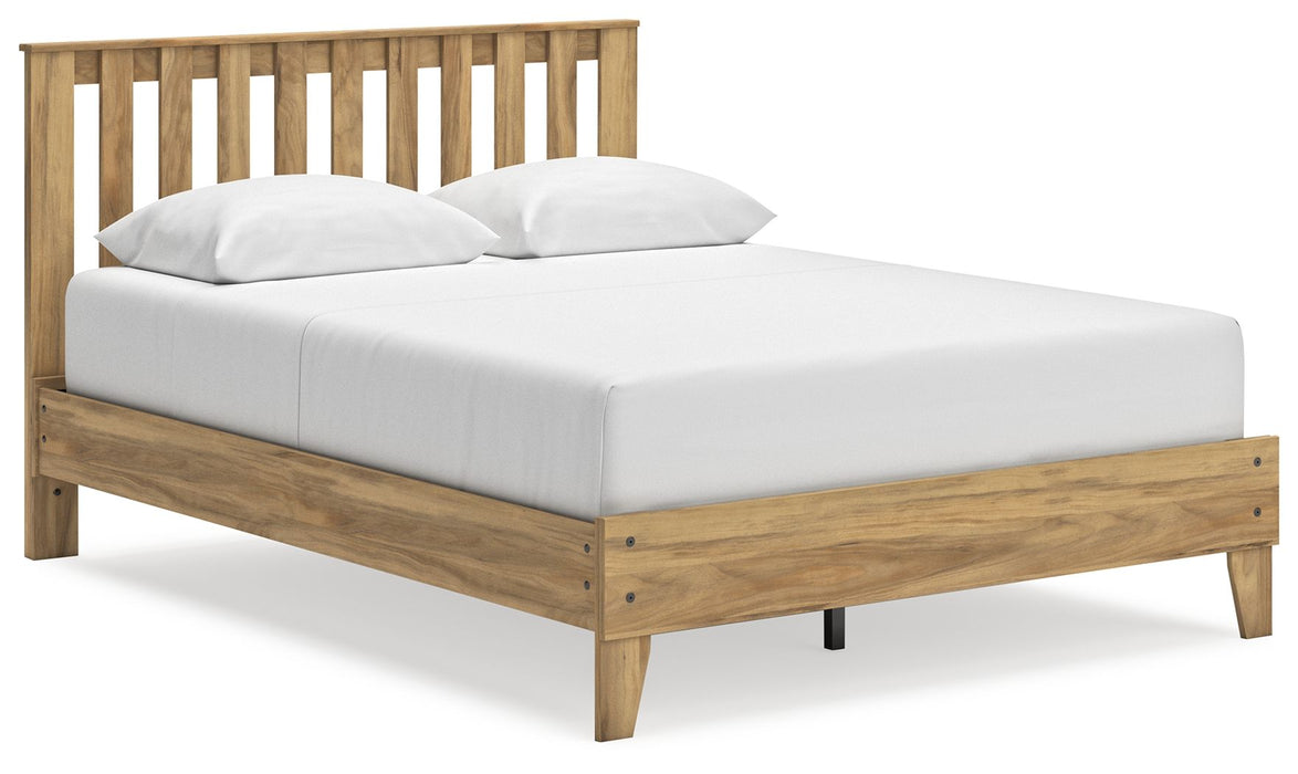 Bermacy - Light Brown - Queen Platform Panel Bed