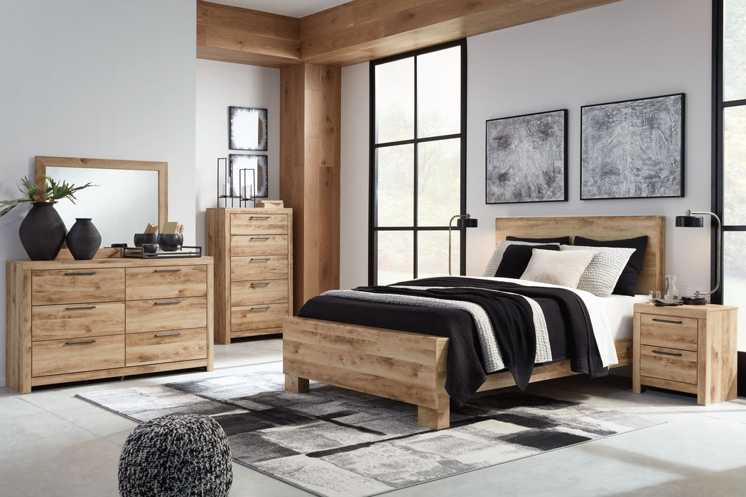 Hyanna - Tan - 5 Pc. - Dresser, Mirror, King Panel Bed