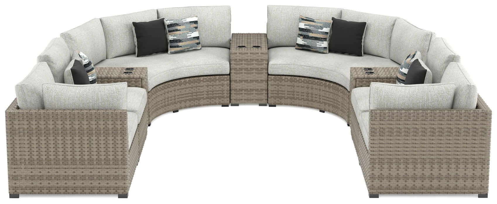 Calworth - Beige - 9-Piece Outdoor Sectional