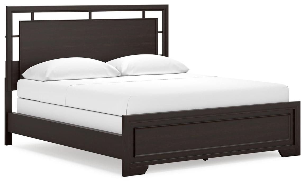 Covetown - Dark Brown - California King Panel Bed