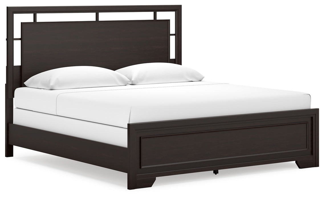 Covetown - Dark Brown - King Panel Bed